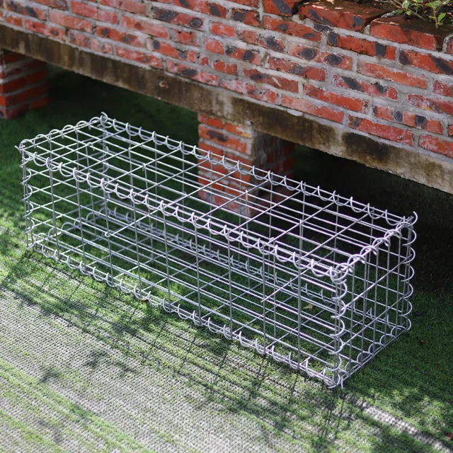 Gabion Basket Cage Mesh Wire Stone Planter Garden Wall Gabions Box / 100x30x30cm