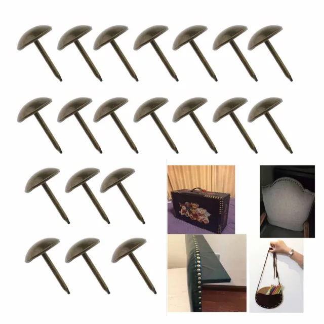 200pcs Decorative Upholstery Nails Pins Tacks Antique Style Bronze Furniture