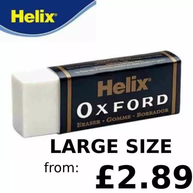 Helix Oxford Pencil Erasers Rubber Premium Quality Hb School Art - Large Size