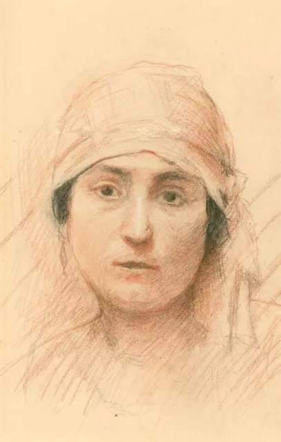 Early 20th Century Sanguine - Portrait of a Woman 2