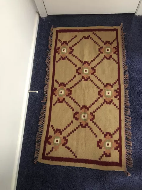 Albanian Handmade Rug 50 Years Old Vintage 23x44”