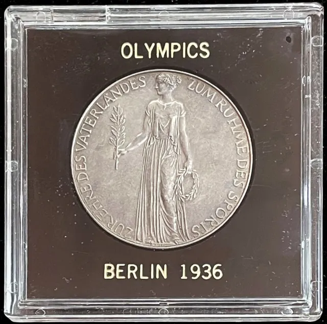 1936 SILVER GERMANY THIRD REICH BERLIN OLYMPICS 37 mm MEDAL EHLING-128