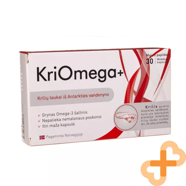 KRIOMEGA + 30 Capsules Krill Huile Pure Omega-3 Ne Pas Laisse Un Désagréable