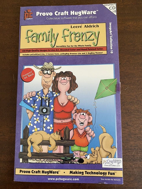 Provo Craft Hugware: Family Frenzy software coleccionable Win/Mac fuentes de CD clipart