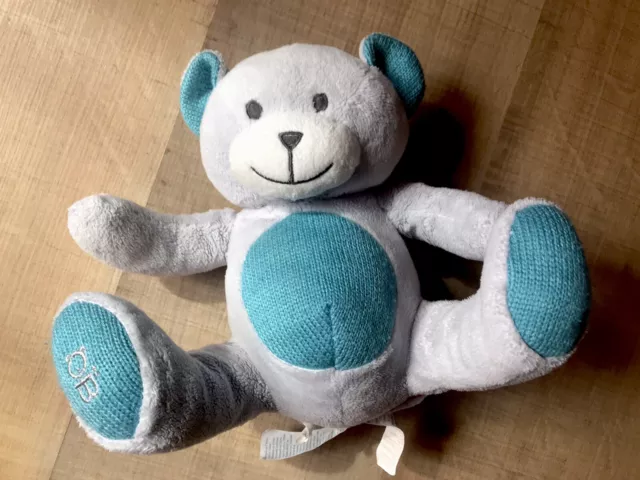 DOUDOU peluche OURS Ventre Bleu Okaidi OBAIBI , TBE !!
