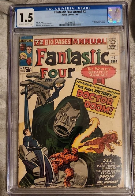 Fantastic Four Annual #2 (CGC 1.5) Dr Doom origin 1964 key doctor doom