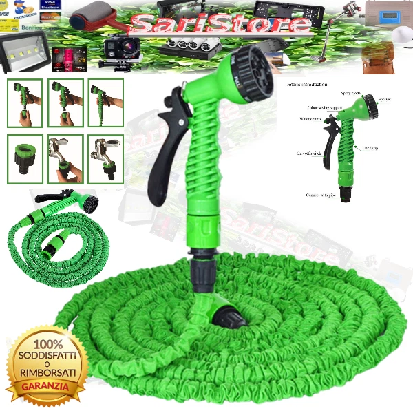 DOBO Tubo Da Giardino Espandibile 22,5 M, Con Pistola Multigetto 9 Funzioni, Raccordo In Metallo, Anti-Groviglio, Leggero - 6