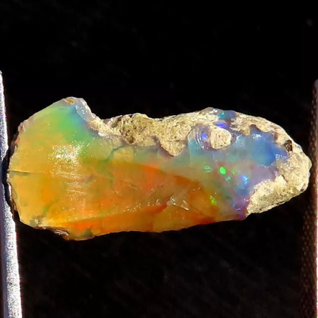 6.80 Cts Real Genuine Multi Color Flashing Ethiopian Opal Rough 8x23x6 mm