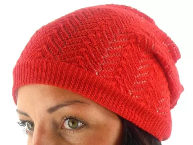 O'neill Gorro de Punto de Invierno Crochet Cap Tubo Rojo Blanco Patrón Acanalado