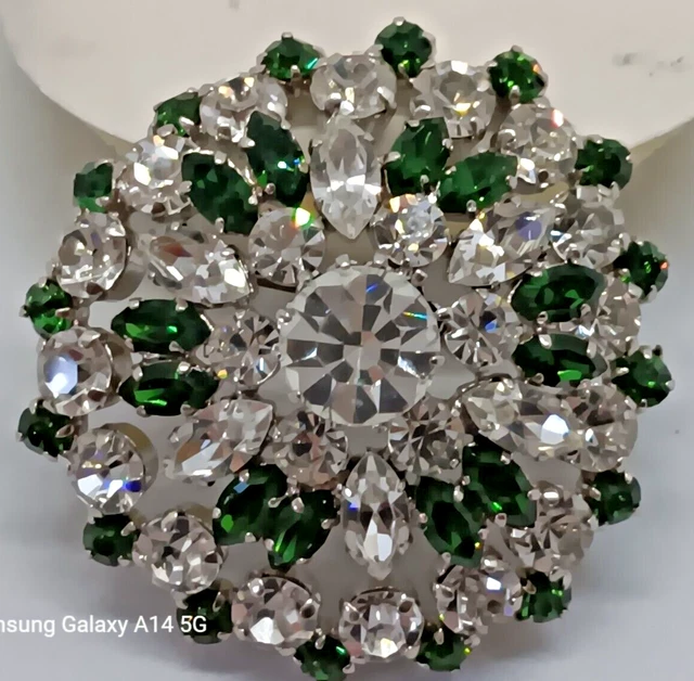 Broche ancenne strass perre ambrée et perle - brooch - jewelry