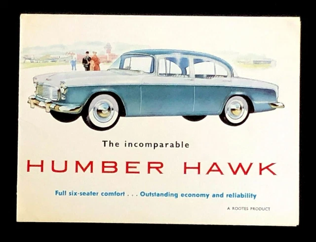 1958 1959 Humber Hawk Sales Brochure Rootes Specifications Features Artwork Vtg