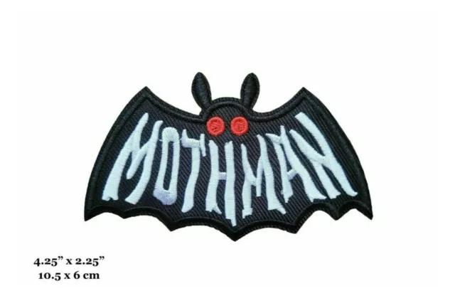 Mothman bordado hierro en parche folclore monstruo criatura polilla nombre... 2