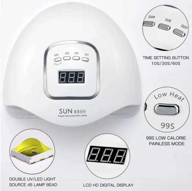ROHWXY SUN 5X Plus/MAX, UV LED Lamp For Nails Dryer 72W/90W