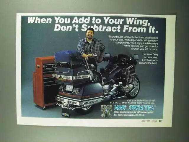 1989 Drag Specialties Wingleader Components Ad