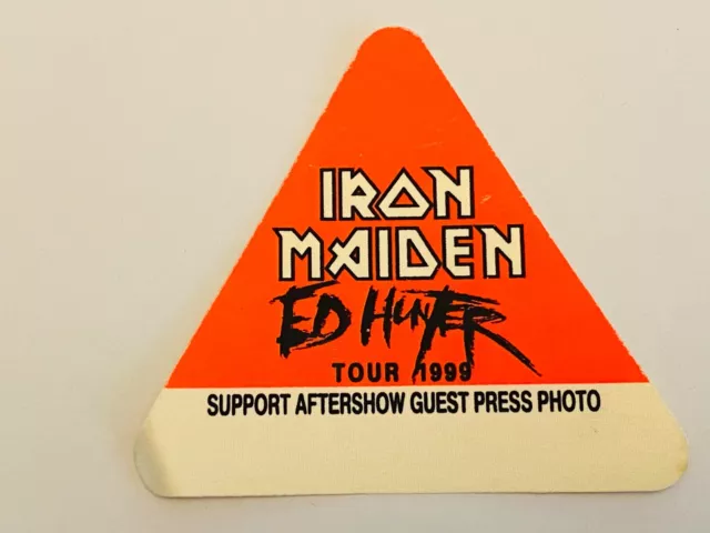 Iron Maiden Rare Official 1999 Ed Hunter World Tour Eddie VIP Back Stage Pass