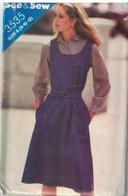 3535 Butterick SEWING Pattern Misses Loose Fitting A Line Jumper See & Sew VTG