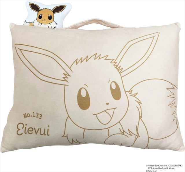 Official Character Goods Pokemon Eevee Pillow Mascot 40cm x 30cm x 9cm Beige
