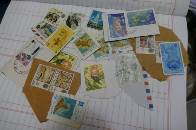 17 Seychelles used  postage stamps - philately postal