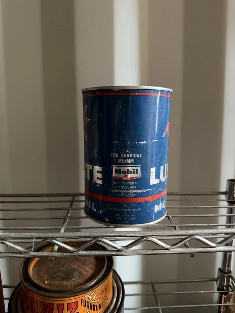 VINTAGE SOCONY MOBILOIL Lubrite Pegasus 1 One Quart Metal Motor Oil Can ...