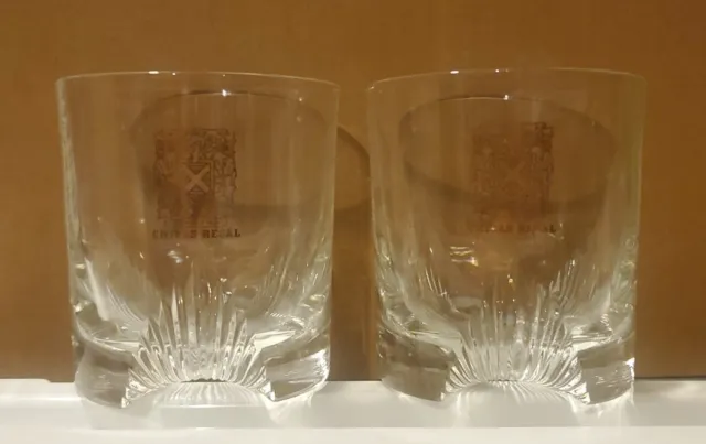 Vintage CHIVAS REGAL Scotch Whiskey "Founded 1801" (SET OF 2) Rocks Glasses 8oz