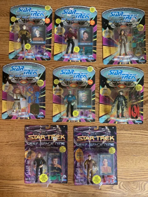 Lot of 8 Star Trek The Next Generation and Deep space Nine Action Figures 1992-3