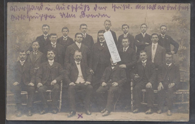 Ulm Donau Vorstand Ausschuß der Metallwerke  Fotokarte gest. Ulm 1913