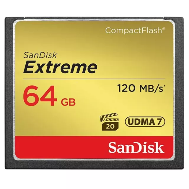 Tarjeta CF SanDisk Extreme 64 GB Compact Flash CompactFlash - 120 MB/seg 800x VPG-20