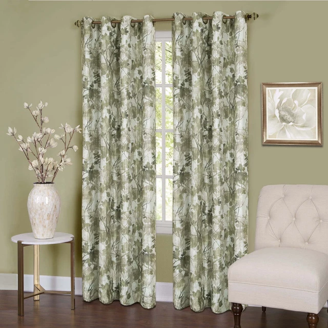 Achim Tranquil Room Darkening Lined Grommet Window Curtain Set, 50 in x 63 in