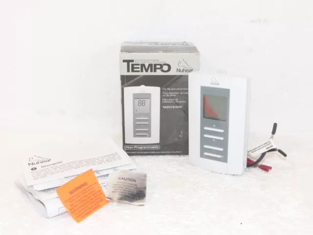 Nuheat Tempo Non-Programmable 120V Tile / Stone Floor Warming Thermostat White