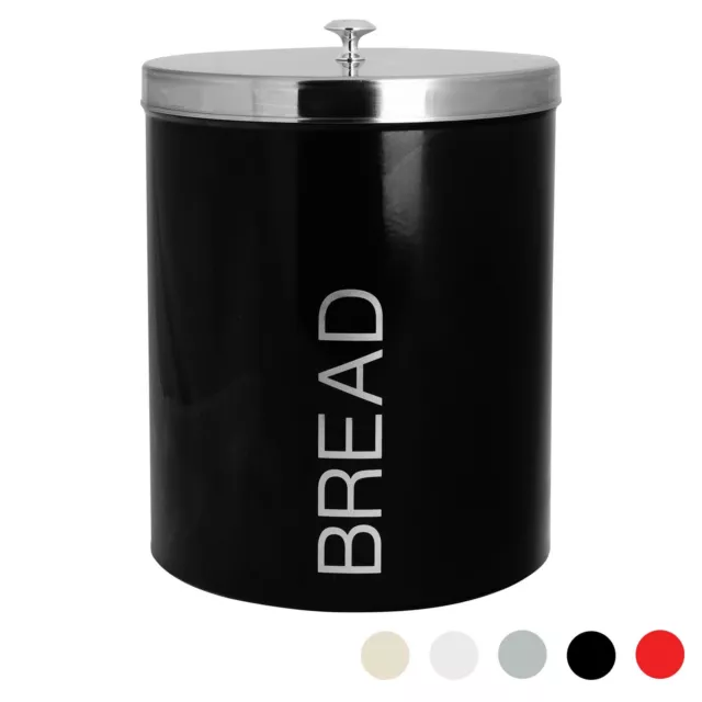 Bread Bin Storage Kitchen Loaf Roll Food Box Retro Home Container Black