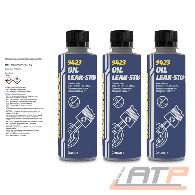 MANNOL 3x 250 ml OIL LEAK STOP PERDITA OLIO STOP SIGILLANTE MOTORE