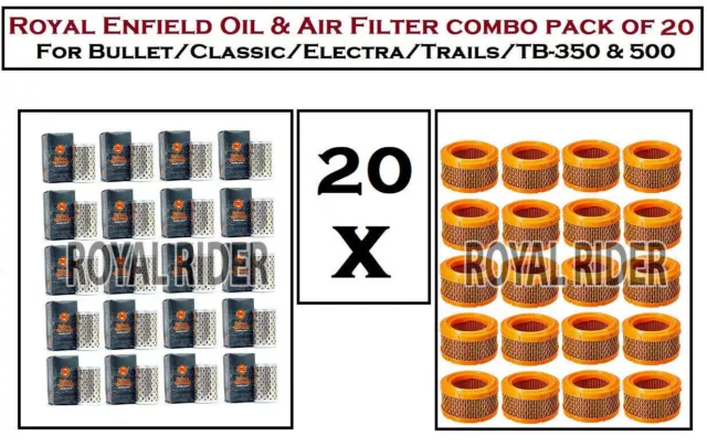 Se adapta al filtro de aire y aceite Royal Enfield de 20 unidades cada uno...