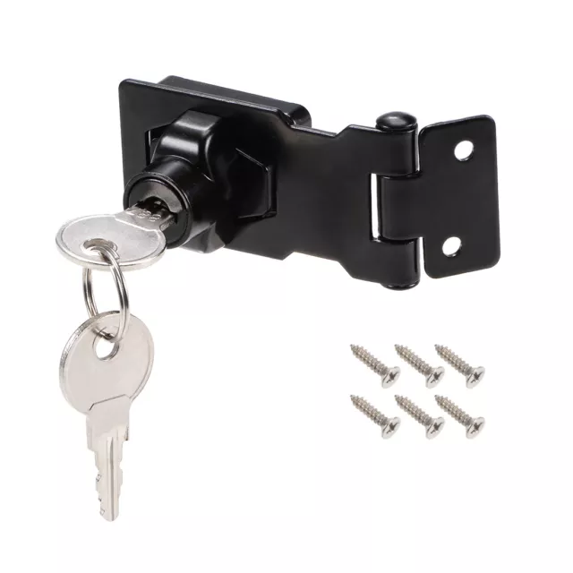 2.5-inch Hasp and Staple Security Locks Garage Door Gate Shed Black