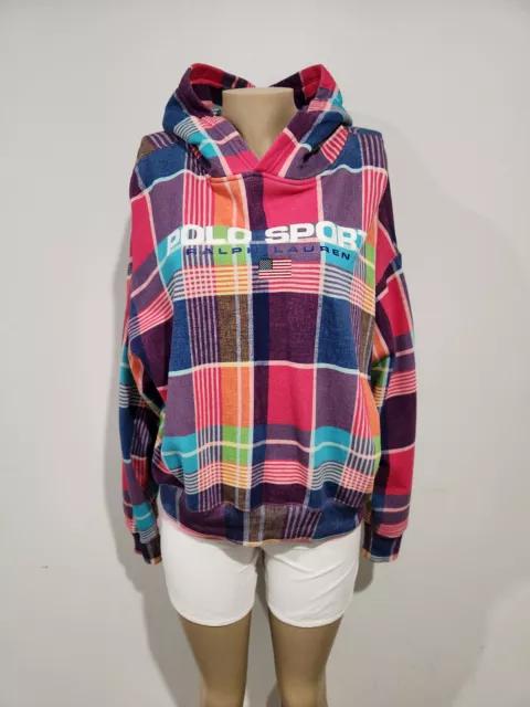 Polo Ralph Lauren Women’s Polo Sport Plaid  Hoodie Multi Size M NWT $248