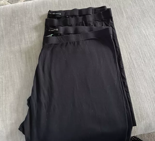 2 x PAIRS Next Jersey Leggings Full Length Black Size 26 Reg - Pull On Trousers