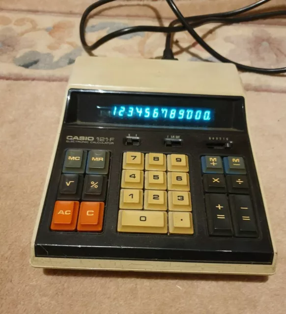 CASIO 121 F ELECTRONIC Desk Calculator Power Cable VINTAGE RARE