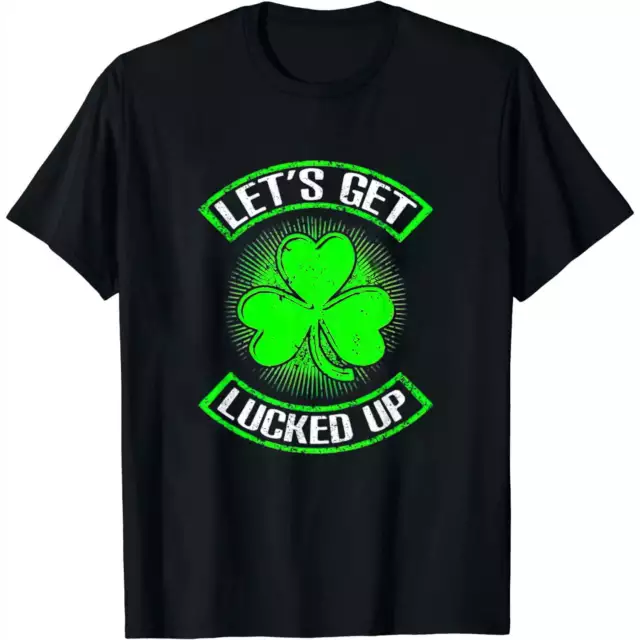 Womens Let's Get Lucked Funny St. Patricks Day Shamrock Irish Luck T-Shirt Black