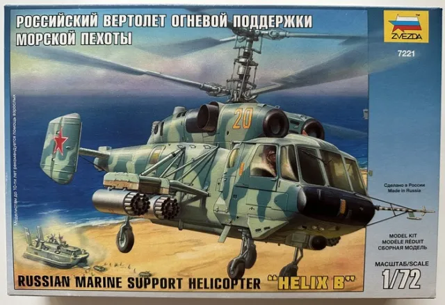 172 Russian Marine Support Helicopter "Helix B" Zvezda 7221 Plastic Model kit