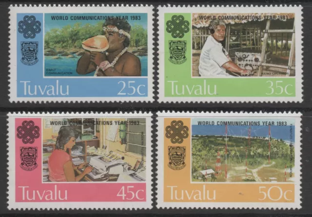 Tuvalu 1983 World Communications Year set of 4 MUH