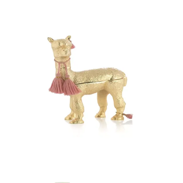 NEW Shiraleah Golden Llama Trinket Box