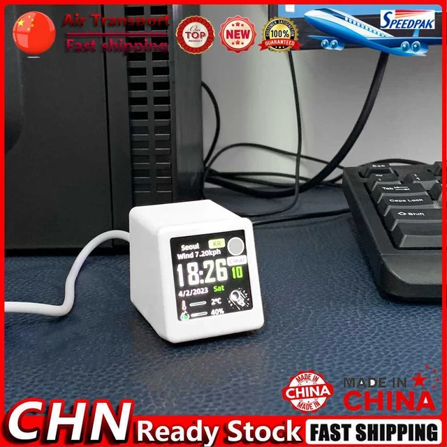 Digital Analog Alarm Clock Multi-function WiFi Clock As Cool Gift (White) Fr