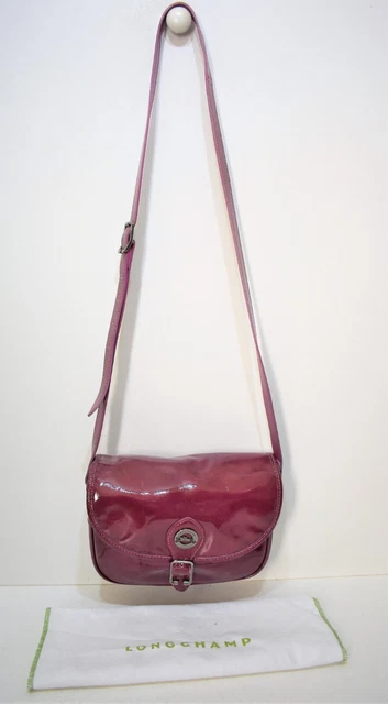 Longchamp, Sac porté épaule ou bandoulière en cuir verni " Sultan "
