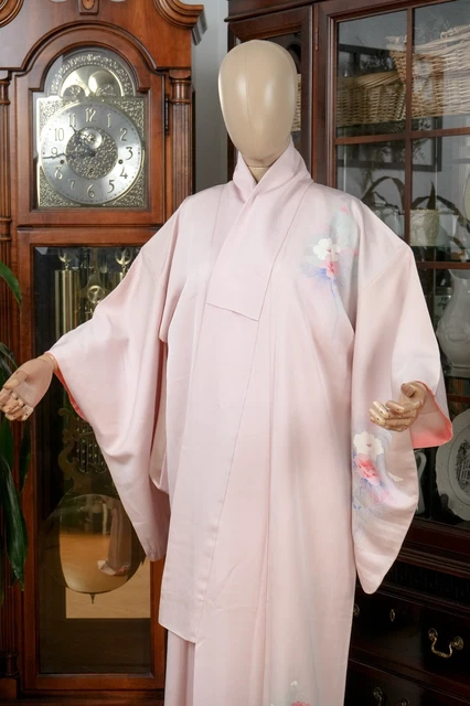 Dear Vanilla Japanese Silk Kimono Women's Robe Gown Authentic Japan Vintage Mint 2