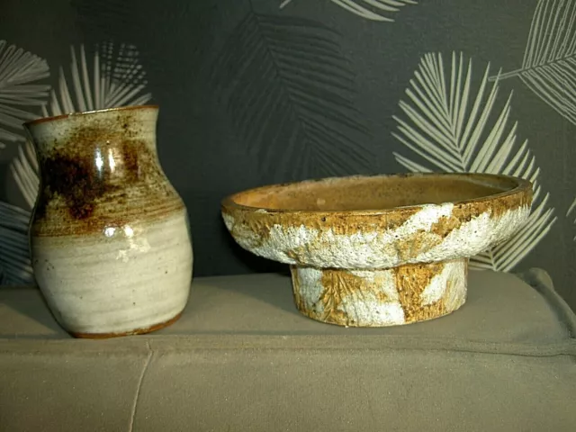 Lot de 2 - vase et coupe céramique ACCOLAY VALLAURIS design VINTAGE 1960