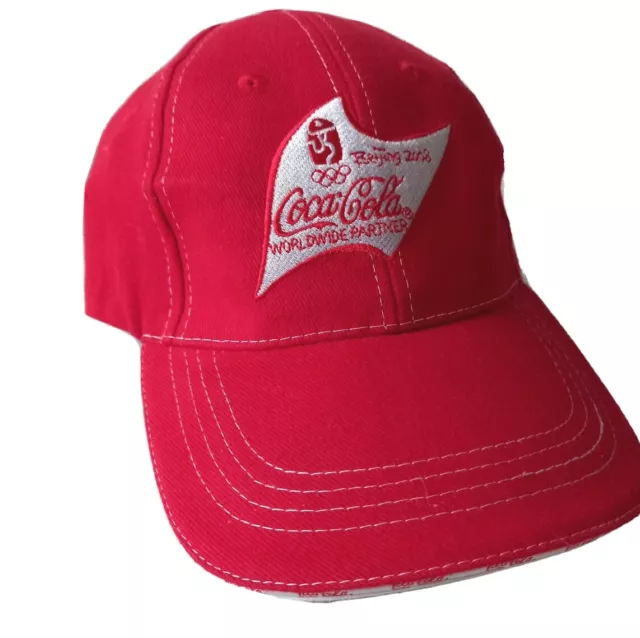 Coca Cola Hat Beijing Olympics 2008 Red Cap Adjustable Hat