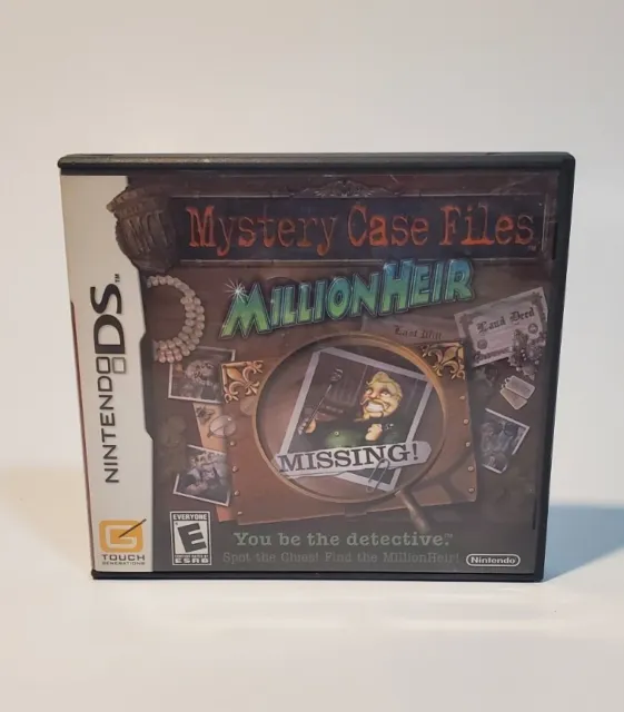 Mystery Case Files MillionHeir Nintendo DS Game CIB 2008 Complete Tested