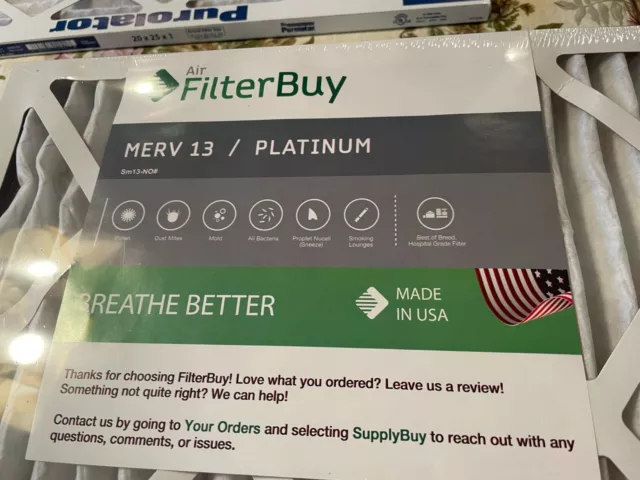 Filter Buy Furnace Filter 20 x 25 x 1 Merve 13/Platinum New