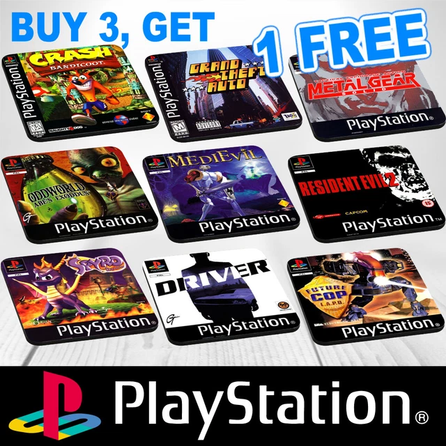 SONY PLAYSTATION PS1 Game, Box Art Collectables, Wood Coasters Square