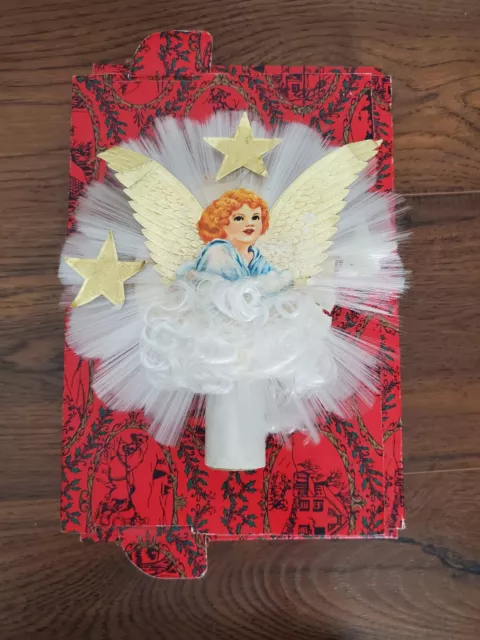 Vintage Tinsel Spun Glass Angel Hair Christmas Tree Topper
