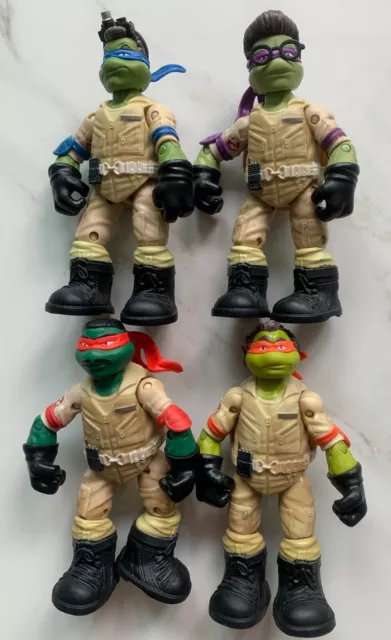 4 x Teenage Mutant Ninja Turtles Ghostbusters Leonardo Raphael Donatello Figures